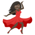 💃🏿 woman dancing: dark skin tone display on JoyPixels